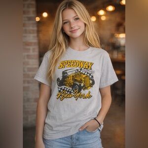 Brandy Melville J. Galt Speedway Graphic Tee Grey Small